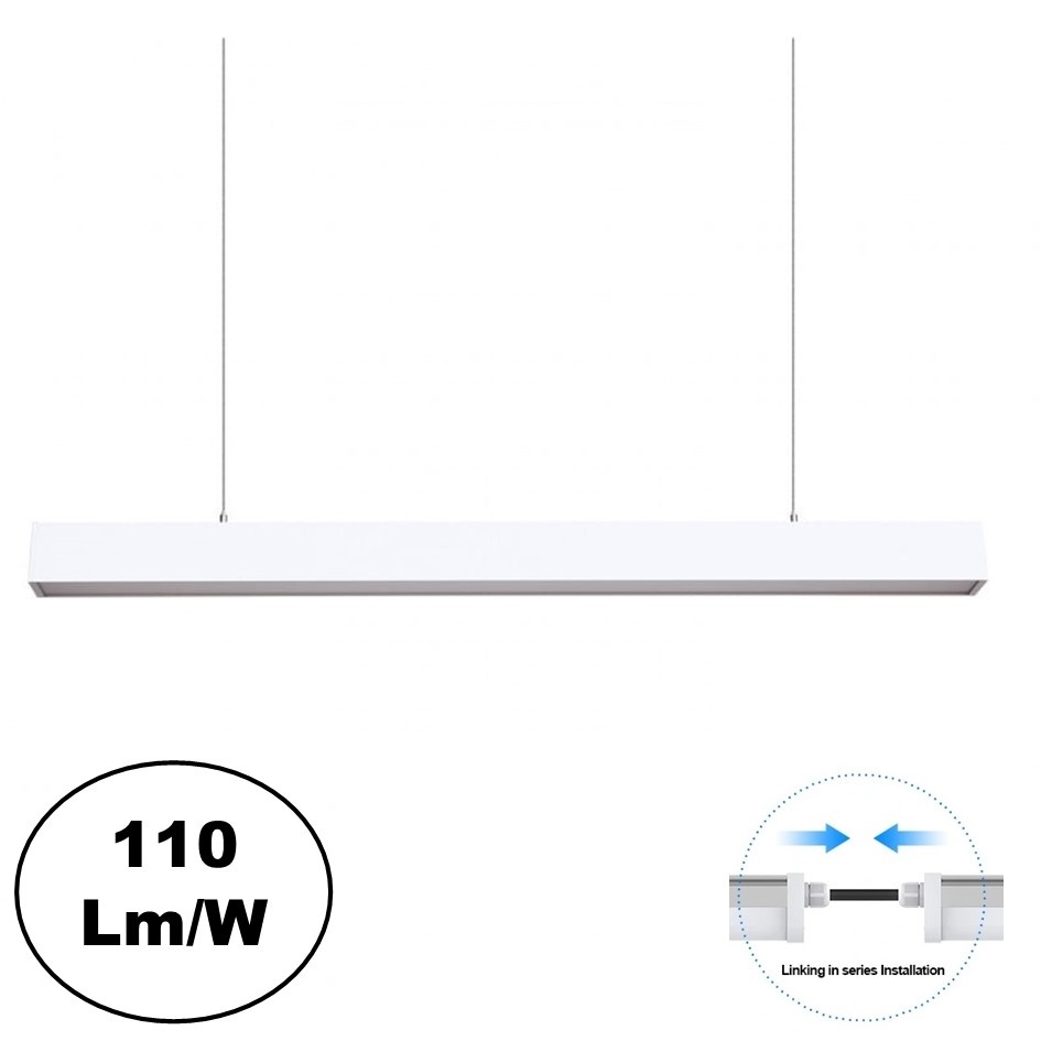 Led Linear Lamp 120cm, 36w, 3960 Lumen (110lm/w), Witkleurige behuizing, Koppelbaar, 3 Jaar Garantie, foto 2 van 6