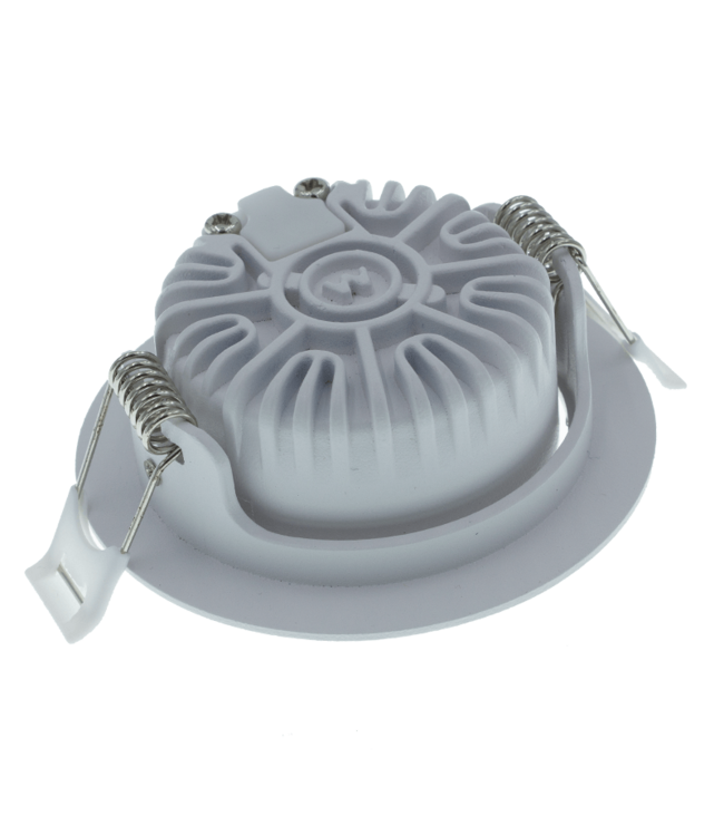 Zigbee3.0 Inbouw LED Spot 5w Flat, 420 Lumen, RGB+CCT (1800K>6500K), Kantelbaar, IP44, Wit Armatuur, Gatmaat 69mm, 2 Jaar Garantie