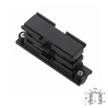 3 Fase Rail 4 Wire Koppelstuk Recht Zwart