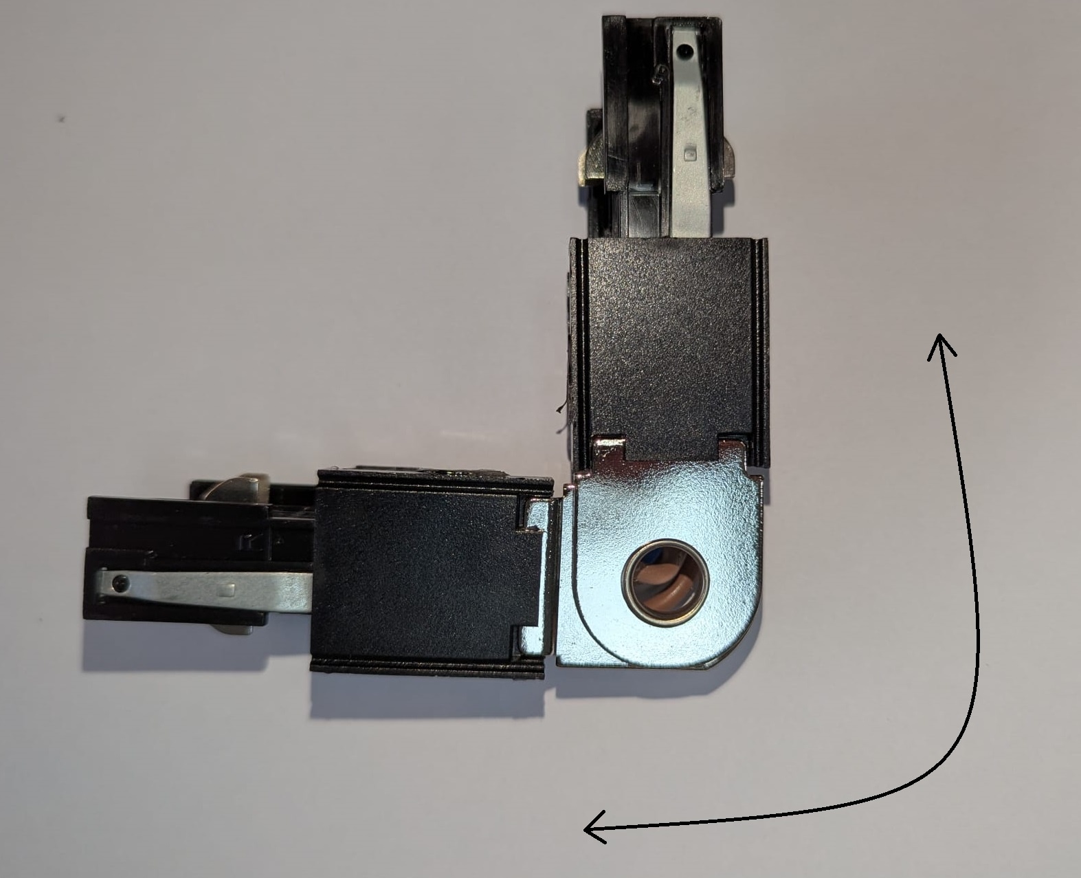 Universele 3 Fase Rail 4 Wire L-Hoekverbinding - BINNENLIJN en BUITENLIJN - Zwart, foto 2 van 5