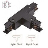 Universele 3 Fase Rail 4 Wire T-Verbinding -RECHTS - BINNENLIJN en BUITENLIJN - Zwart