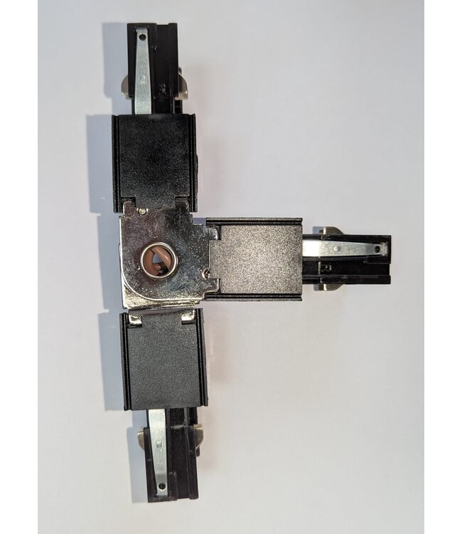 Universele 3 Fase Rail 4 Wire T-Verbinding -RECHTS - BINNENLIJN en BUITENLIJN - Zwart