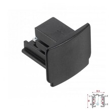 3 Fase Rail 4 Wire Eindstuk - Zwart