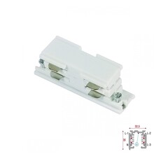 3 Fase Rail 4 Wire Koppelstuk Recht  - Wit