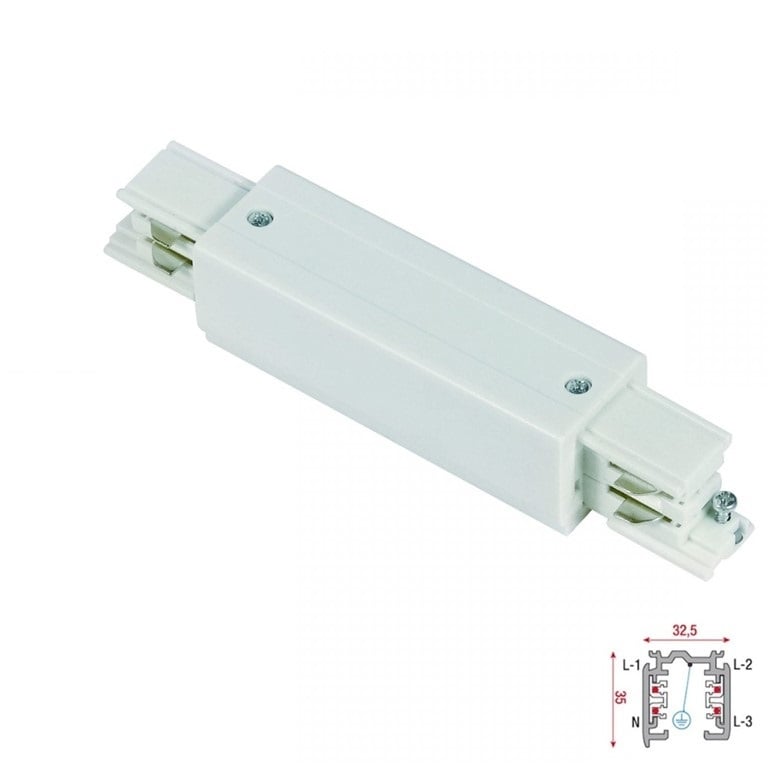 3 Fase Rail 4 Wire MIDDEN-Aansluitblok - Wit