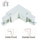 Universele 3 Fase Rail 4 Wire L-Hoekverbinding - BINNENLIJN en BUITENLIJN - Wit