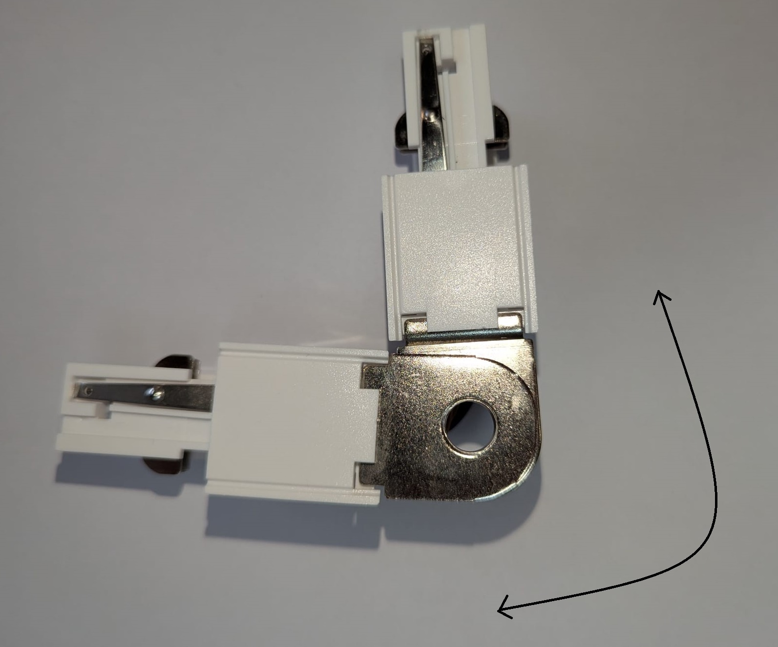 Universele 3 Fase Rail 4 Wire L-Hoekverbinding - BINNENLIJN en BUITENLIJN - Wit, foto 2 van 5