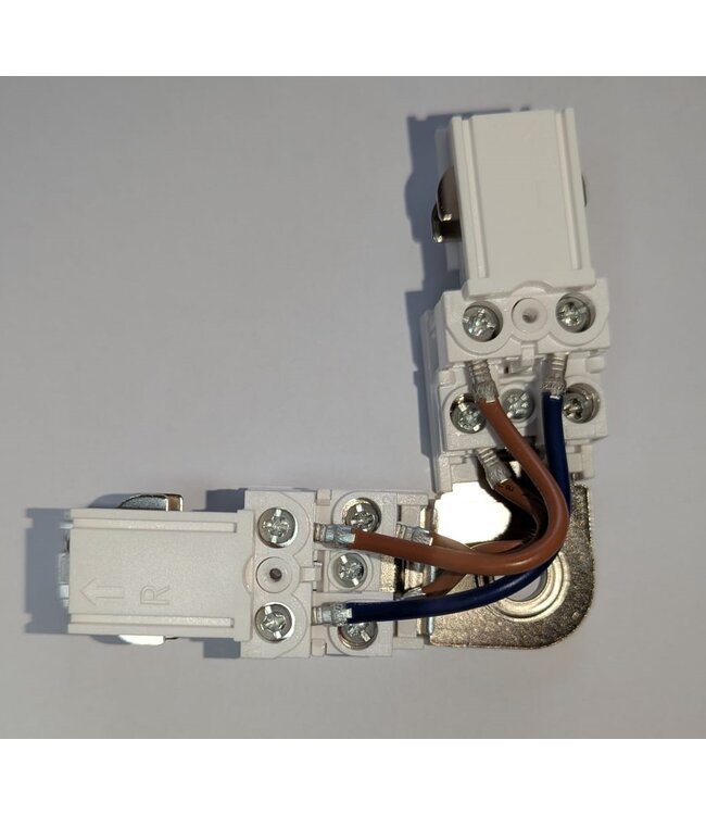 Universele 3 Fase Rail 4 Wire L-Hoekverbinding - BINNENLIJN en BUITENLIJN - Wit