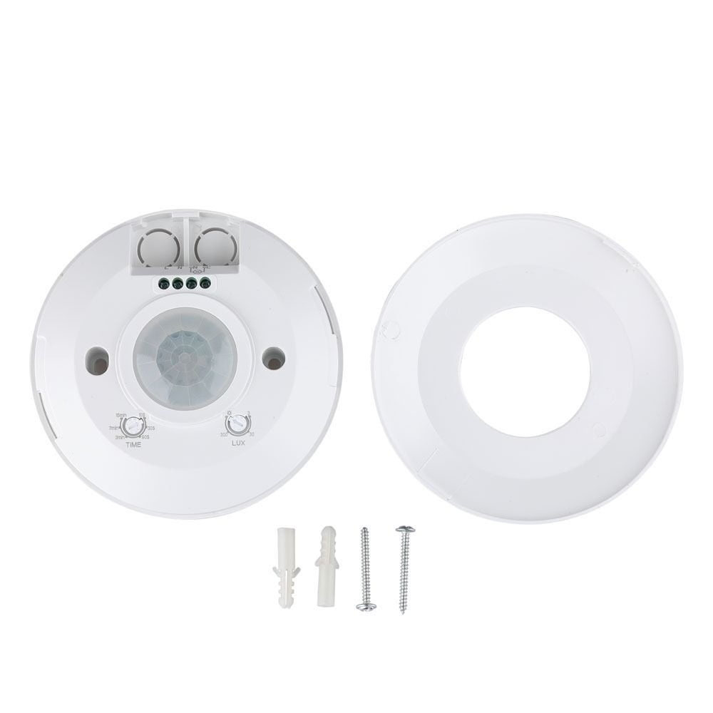 Opbouw Bewegingsmelder Plat, 360 graden, Max. 2000w, Diameter Ø115mm, IP20, 2 Jaar Garantie, foto 3 van 6