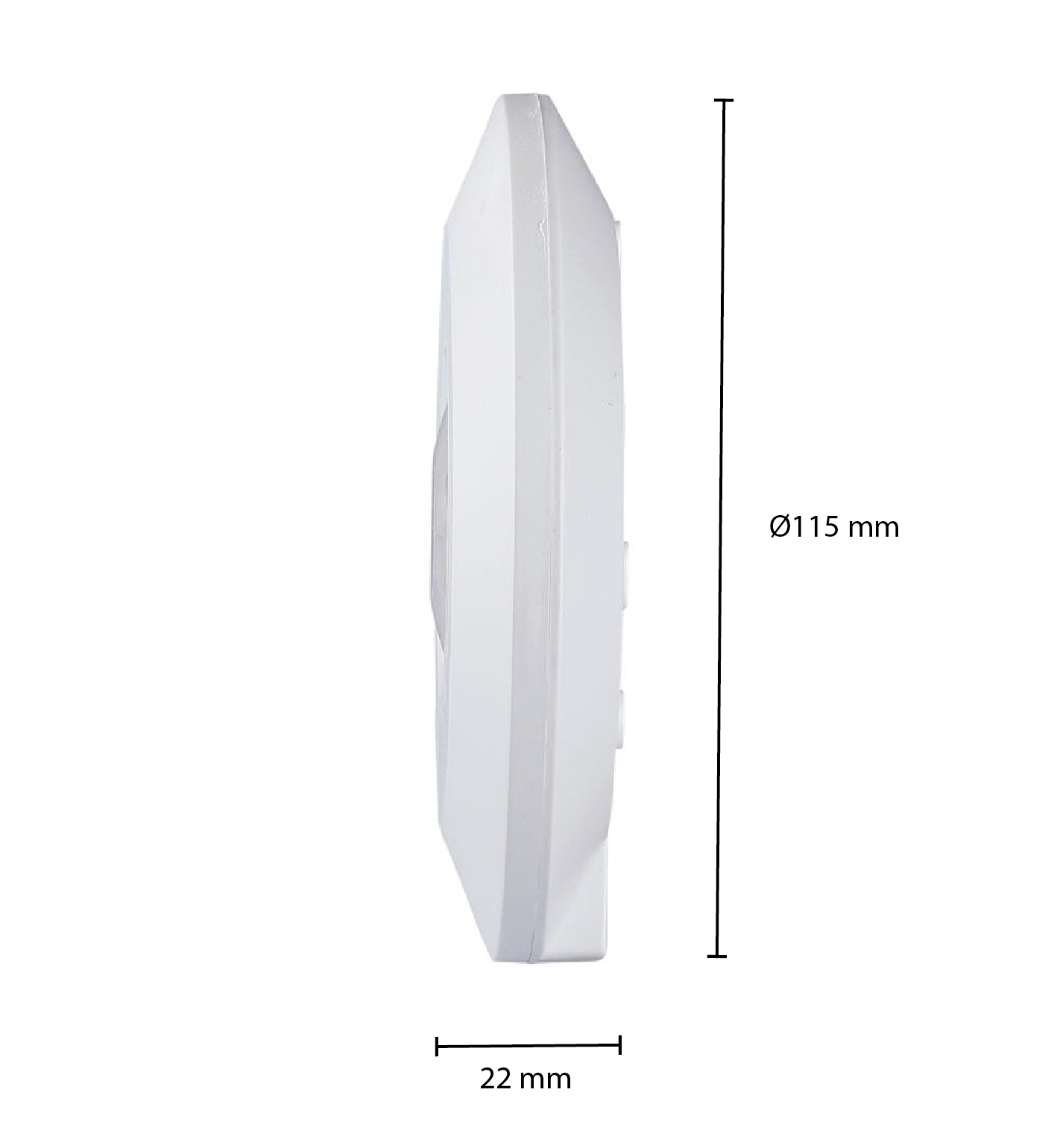 Opbouw Bewegingsmelder Plat, 360 graden, Max. 2000w, Diameter Ø115mm, IP20, 2 Jaar Garantie, foto 6 van 6
