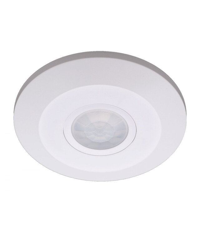 Opbouw Bewegingsmelder Plat, 360 graden, Max. 2000w, Diameter Ø115mm, IP20, 2 Jaar Garantie