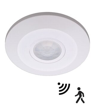 Opbouw Bewegingsmelder Plat, 360 graden, Max. 2000w, Diameter Ø115mm, IP20, 2 Jaar Garantie