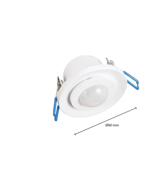 Inbouw Bewegingsmelder Zwart, 360 graden, Max. 800w, IP20, 2 Jaar Garantie