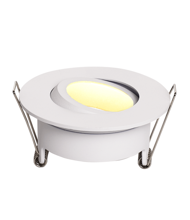 Inbouw Led Spot Armatuur Verdiept Wit, IP65, Kantelbaar, Gatmaat 68mm