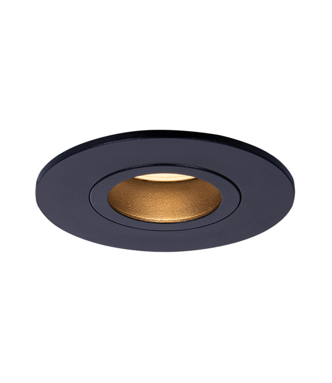 Inbouw Led Spot Armatuur Verdiept Zwart, IP65, Kantelbaar, Gatmaat 68mm