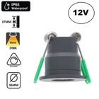 LED Veranda Spot / Inbouw Spot 3W, 2700K Warm Wit, 240 Lumen, 12VDC, IP65, Gatmaat 28mm, Zilverkleurig, 2 Jaar Garantie