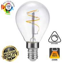 SPL E14 Led Bollamp G45 Slim-Flex, 3,2 Watt, 320 Lumen, 2200K Flame, CRI90, Dimbaar, 2 Jaar Garantie