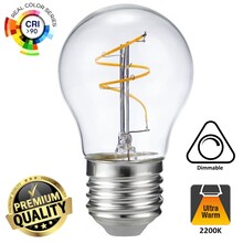 SPL E27 Led Bollamp G45 Slim-Flex, 3,2 Watt, 320 Lumen, 2200K Flame, CRI90, Dimbaar, 2 Jaar Garantie