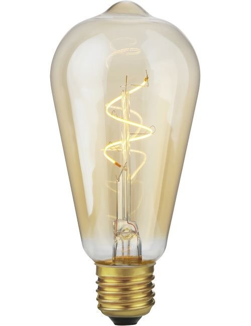 SPL E27 Led Bollamp ST64 Slim-Flex, 4,2 Watt, 470 Lumen, 2200K Flame, CRI90, Dimbaar, Goudkleurig Glas, 2 Jaar Garantie, foto 3 van 4