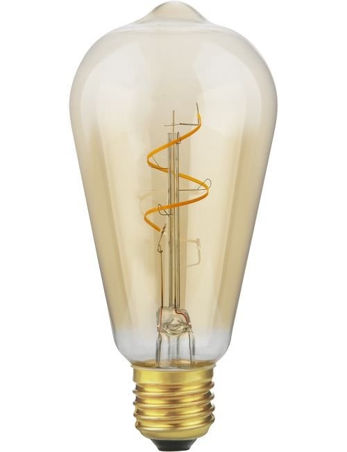 SPL E27 Led Bollamp ST64 Slim-Flex, 4,2 Watt, 470 Lumen, 2200K Flame, CRI90, Dimbaar, Goudkleurig Glas, 2 Jaar Garantie, foto 4 van 4