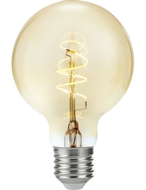 SPL E27 Led Bollamp G80 Slim-Flex, 4,2 Watt, 470 Lumen, 2200K Flame, CRI90, Dimbaar, Goudkleurig Glas, 2 Jaar Garantie, foto 3 van 4