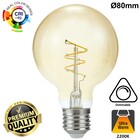 SPL E27 Led Bollamp G80 Slim-Flex, 4,2 Watt, 470 Lumen, 2200K Flame, CRI90, Dimbaar, Goudkleurig Glas, 2 Jaar Garantie