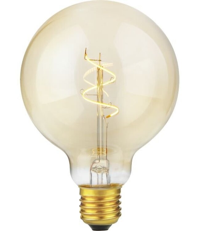 SPL E27 Led Bollamp G95 Slim-Flex, 4,2 Watt, 470 Lumen, 2200K Flame, CRI90, Dimbaar, Goudkleurig Glas, 2 Jaar Garantie