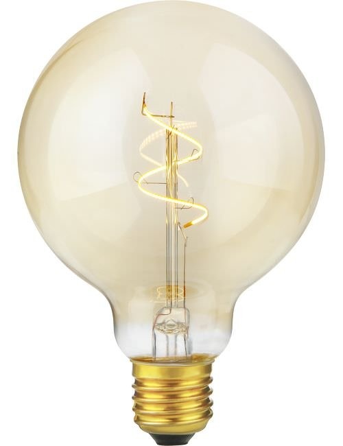 SPL E27 Led Bollamp G95 Slim-Flex, 4,2 Watt, 470 Lumen, 2200K Flame, CRI90, Dimbaar, Goudkleurig Glas, 2 Jaar Garantie, foto 3 van 4