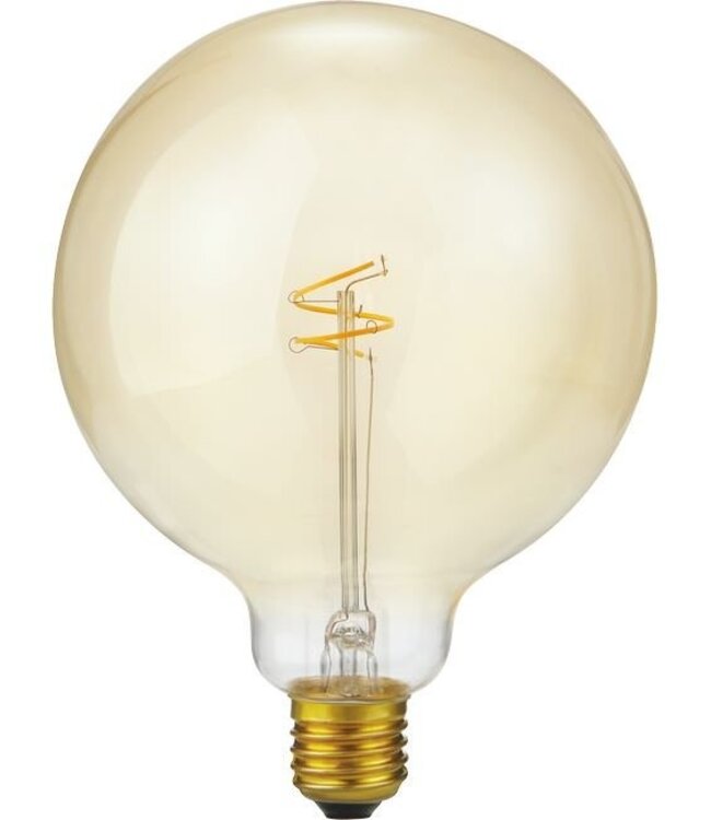 SPL E27 Led Bollamp G125 Slim-Flex, 4,2 Watt, 470 Lumen, 2200K Flame, CRI90, Dimbaar, Goudkleurig Glas, 2 Jaar Garantie