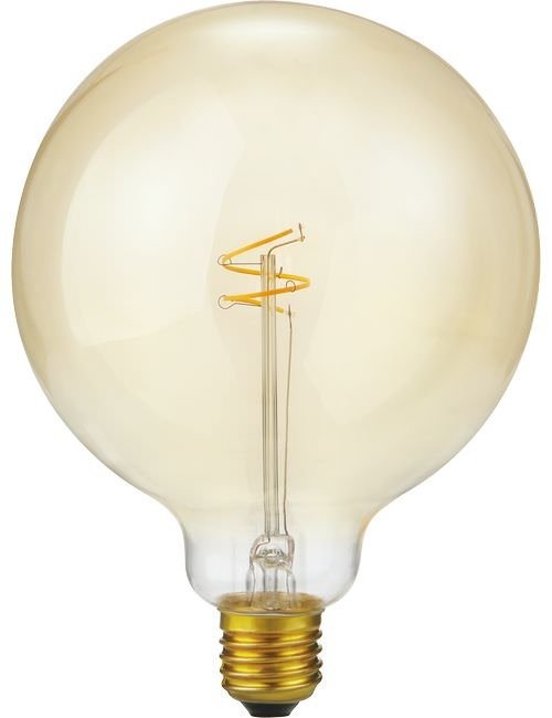 SPL E27 Led Bollamp G125 Slim-Flex, 4,2 Watt, 470 Lumen, 2200K Flame, CRI90, Dimbaar, Goudkleurig Glas, 2 Jaar Garantie, foto 4 van 4