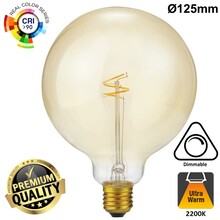 SPL E27 Led Bollamp G125 Slim-Flex, 4,2 Watt, 470 Lumen, 2200K Flame, CRI90, Dimbaar, Goudkleurig Glas, 2 Jaar Garantie