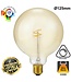 SPL E27 Led Bollamp G125 Slim-Flex, 4,2 Watt, 470 Lumen, 2200K Flame, CRI90, Dimbaar, Goudkleurig Glas, 2 Jaar Garantie