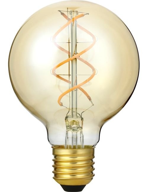 SPL E27 Led Bollamp G80 Fila-Flex, 5 Watt, 460 Lumen, 2200K Flame, 3 Steps-Dim (100%/50%/25%), Goudkleurig Glas, 2 Jaar Garantie, foto 4 van 4