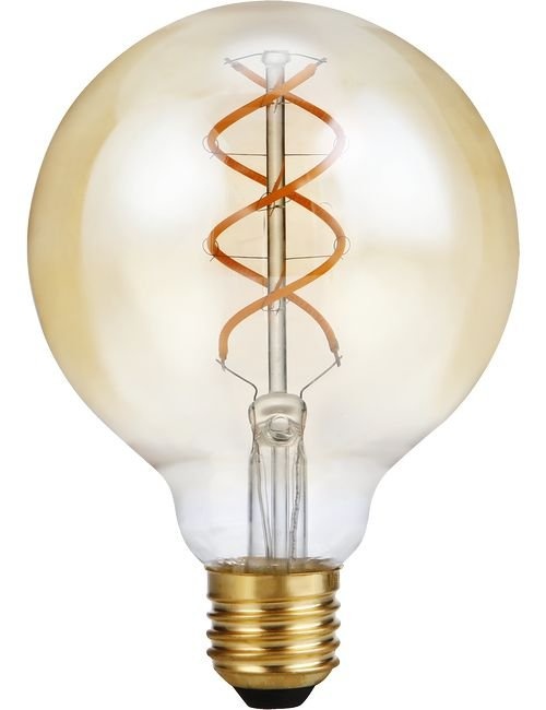 SPL E27 Led Bollamp G95 Fila-Flex, 5 Watt, 460 Lumen, 2200K Flame, 3 Steps-Dim (100%/50%/25%), Goudkleurig Glas, 2 Jaar Garantie, foto 4 van 4
