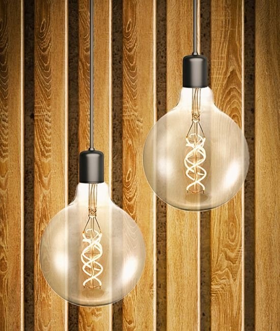 SPL E27 Led Bollamp G125 Fila-Flex, 5 Watt, 460 Lumen, 2200K Flame, 3 Steps-Dim (100%/50%/25%), Goudkleurig Glas, 2 Jaar Garantie, foto 2 van 4