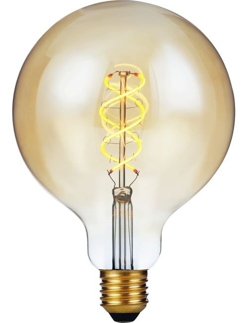 SPL E27 Led Bollamp G125 Fila-Flex, 5 Watt, 460 Lumen, 2200K Flame, 3 Steps-Dim (100%/50%/25%), Goudkleurig Glas, 2 Jaar Garantie, foto 3 van 4