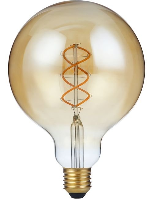 SPL E27 Led Bollamp G125 Fila-Flex, 5 Watt, 460 Lumen, 2200K Flame, 3 Steps-Dim (100%/50%/25%), Goudkleurig Glas, 2 Jaar Garantie, foto 4 van 4