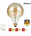 SPL E27 Led Bollamp G125 Fila-Flex, 5 Watt, 460 Lumen, 2200K Flame, 3 Steps-Dim (100%/50%/25%), Goudkleurig Glas, 2 Jaar Garantie