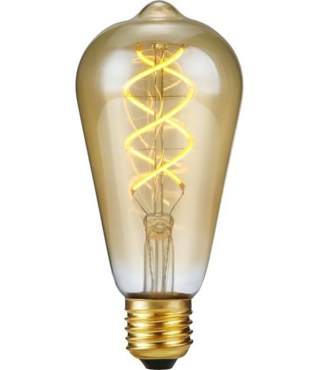 SPL E27 Led Bollamp ST64 Slim-Flex, 5 Watt, 460 Lumen, 2200K Flame, 3 Steps-Dim (100%/50%/25%), Goudkleurig Glas, 2 Jaar Garantie