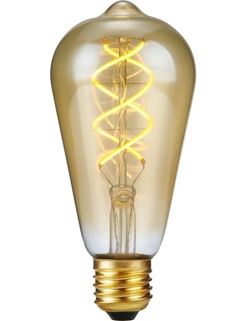 SPL E27 Led Bollamp ST64 Slim-Flex, 5 Watt, 460 Lumen, 2200K Flame, 3 Steps-Dim (100%/50%/25%), Goudkleurig Glas, 2 Jaar Garantie, foto 3 van 4