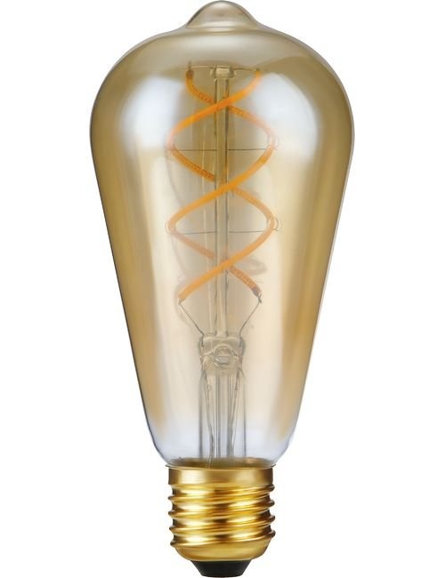 SPL E27 Led Bollamp ST64 Slim-Flex, 5 Watt, 460 Lumen, 2200K Flame, 3 Steps-Dim (100%/50%/25%), Goudkleurig Glas, 2 Jaar Garantie, foto 4 van 4
