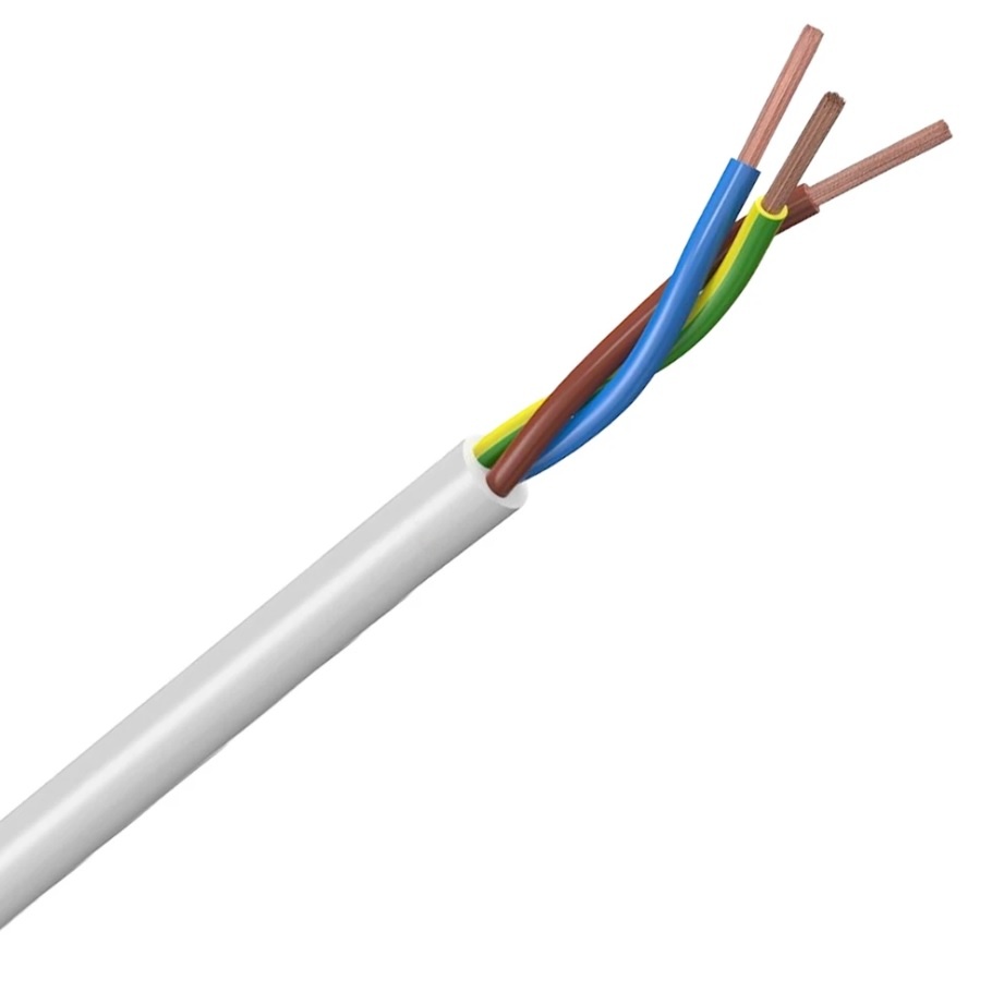 Installatiekabel H05VV-F 3X1.50mm² - Strekkende Meter - WIT
