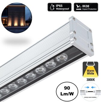 LED Wallwasher 100cm | 38 Watt | 3500 Lumen | IP65 | 2 Jaar Garantie