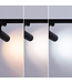 1 Fase Rail Spot 10w, 820 Lumen, CCT-Switch (3000K/4000K/6000K), CRI90, Incl. UGR Filter, Zwartkleurige behuizing, 3 Jaar Garantie