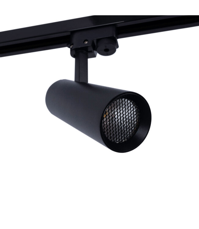 1 Fase Rail Spot 10w, 820 Lumen, CCT-Switch (3000K/4000K/6000K), CRI90, Incl. UGR Filter, Zwartkleurige behuizing, 3 Jaar Garantie