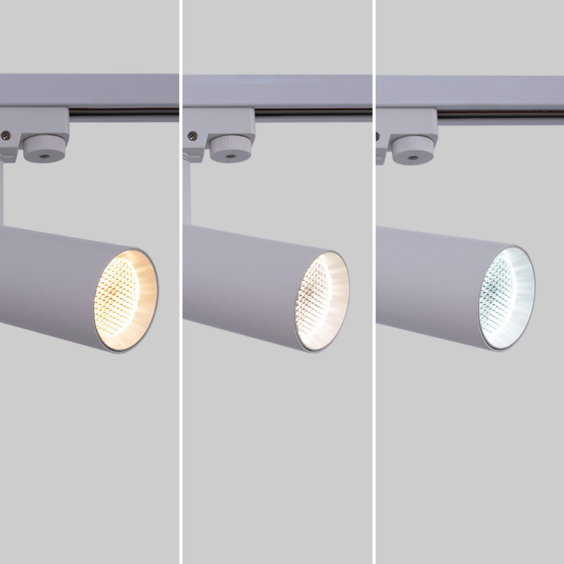 1 Fase Rail Spot 10w, 820 Lumen, CCT-Switch (3000K/4000K/6000K), CRI90, Incl. UGR Filter, Witkleurige behuizing, 3 Jaar Garantie, foto 2 van 6