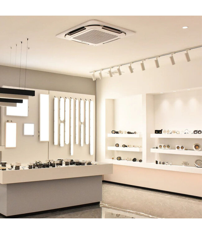 1 Fase Rail Spot 10w, 820 Lumen, CCT-Switch (3000K/4000K/6000K), CRI90, Incl. UGR Filter, Witkleurige behuizing, 3 Jaar Garantie