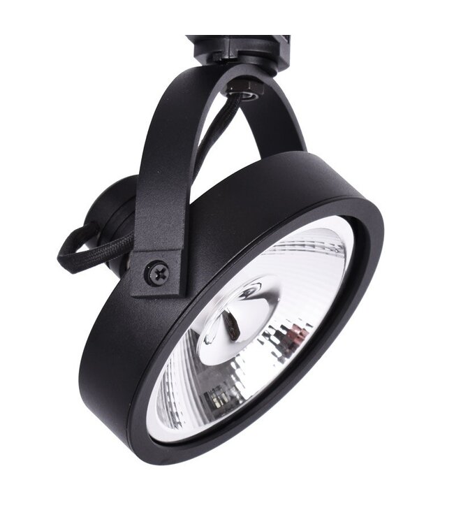 1 Fase Rail armatuur AR111 met GU10 Fitting, Zwartkleurige behuizing