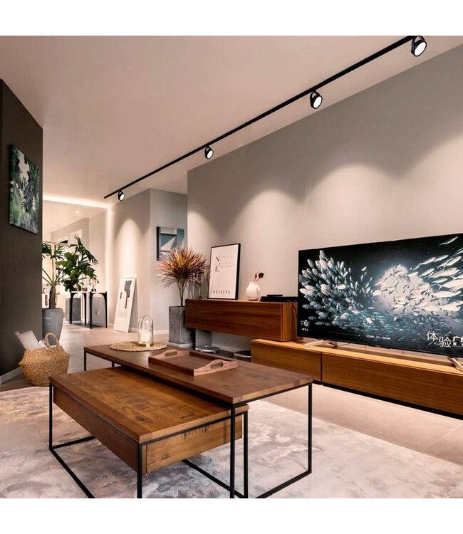 1 Fase Rail armatuur AR111 met GU10 Fitting, Zwartkleurige behuizing