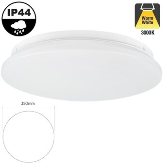 Led Plafonnière 18w, 1450 Lumen, IP44, Ø350mm, 2 jaar garantie
